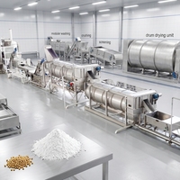 Productielijn voor aardappelvlokken met automatisch pureer- en vlokvergruissysteem voor uniforme poeder- en korrelproductie