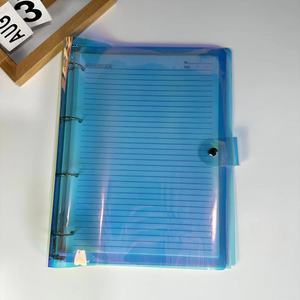 Оптовая продажа, карточная застежка-молния, ПВХ, незакрепленные листы, голографический A4 A5 A6 A7, бюджетная папка, 6 колец, Прозрачная Обложка для ноутбука, Обложка из ПВХ - Product Image 3