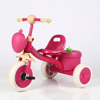 Tricycle en métal pour enfants avec pédales, panier de rangement pour les jeux en plein air