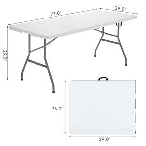 Wholesale White Portable <strong>Outdoor</strong> <strong>Foldable</strong> Chair <strong>Table</strong> 6ft 8ft Plastic Dinning Bbq Picnic Camping Folding <strong>Table</strong> for Events - Product Image 4