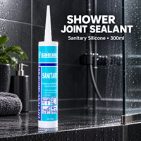 Scellant en silicone sanitaire transparent GP de 300 ml pour salle de bain, cuisine, douche, baignoire, évier, carrelage céramique, emballage OEM