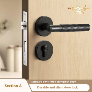 Tích Hợp Màu Đen Từ Hút Câm Chia Trong Nhà Bằng Gỗ Cửa Xử Lý <span class=keywords><strong>Key</strong></span> Mở Khóa Nhà Cơ Khí Khóa Bền Phòng Ngủ Cửa Khóa - Product Image 4