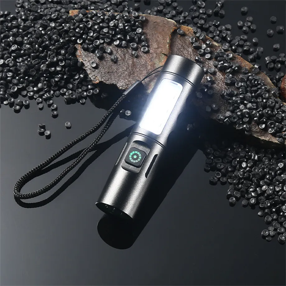 Helius New Fixed Focus Mini Aluminum Alloy Long-Distance Shooting Rechargeable Treasure Strong Light Small Led Flashlight