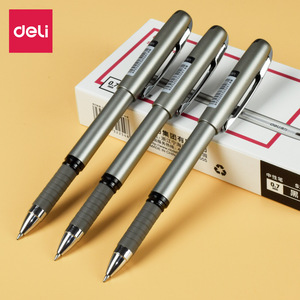 Deli S26 Gel Pen 0.7mm Metal Office Business Signature Pen Black Ink School Writing Tool - Product Image 2