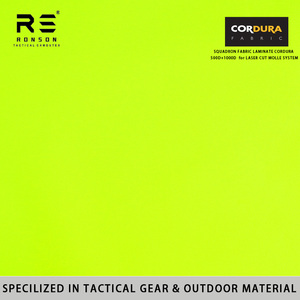 Hi-viz fluorescente neón Lucifer amarillo 500D + 1000D escuadrón duradero Cordura laminado combinado tela táctica laminada - Product Image 5