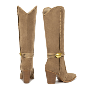 <span class=keywords><strong>Botas</strong></span> Vaqueras de Mujer WETKISS al por Mayor, de Ante Sintético, Altas hasta la Rodilla, <span class=keywords><strong>con</strong></span> Punta Puntiaguda y Tacón Grueso, para Otoño e Invierno - Product Image 6