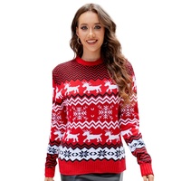 Pull de Noël à petites flocons de neige très populaire 2026 – Collection Automne Hiver – Vêtements décontractés pour couple – Pull épais à col montant