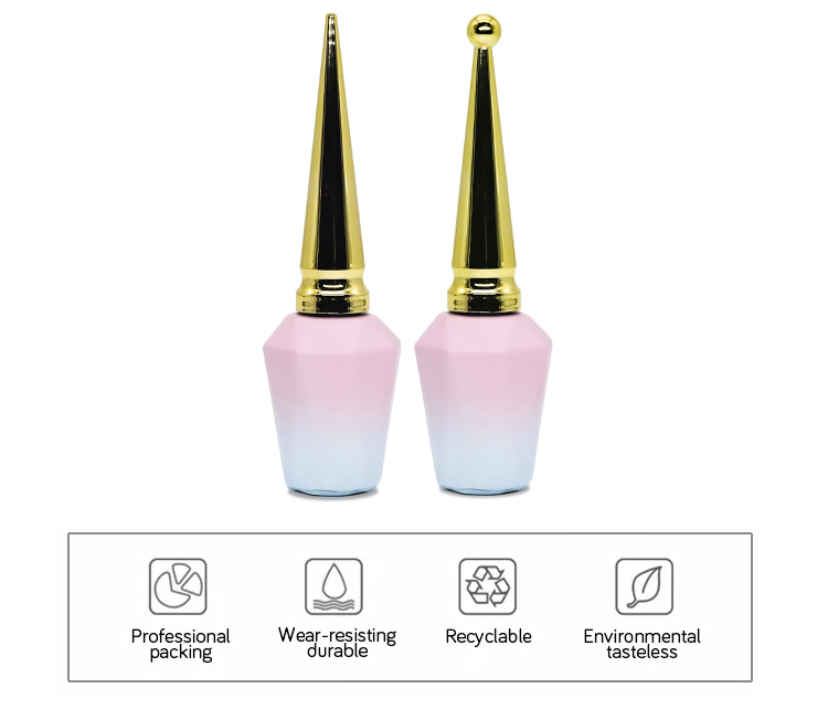 Empty Frosted Pink 12ml 15ml Nail Polish Bottles Leak Proof