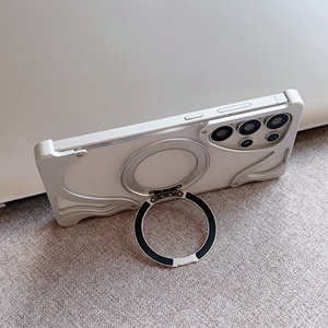 Novas Capas de Telefone Móvel Transparentes em Alumínio com Design de Golfinho, Suporte Magnético de 360 Graus, à Prova de Choque para S25 S24 S23 Ultra - Product Image 6