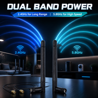 Ensemble d'antennes WiFi internes 2,4 GHz 5 GHz 3dBi RP-SMA et câble d'extension d'antenne pour caméra IP de sécurité et module IoT