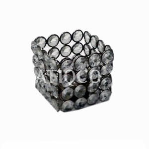 Portavelas de Metal y Hierro Hecho a Mano ATIQCO con Cuenco de Cristal y Bandeja Escalonada para Decoración de Bodas y Hogar - Product Image 4