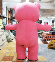 Costume de mascotte gonflable ours en peluche rose de carnaval 2M 2.6M 3M pour adultes, mascotte ours en peluche rouge rose