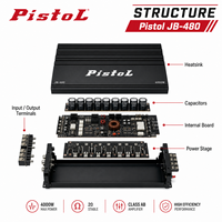 Amplificateur de voiture 4 canaux classe AB 4000W Améliorez la qualité audio de votre voiture PISTOL JB-480