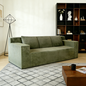 <b>Convertible</b> Sofa Set Corduroy Fabric Deep Seat Comfy Loveseat No Assembly Required Modern Design for Apartment Living - Product Image 4