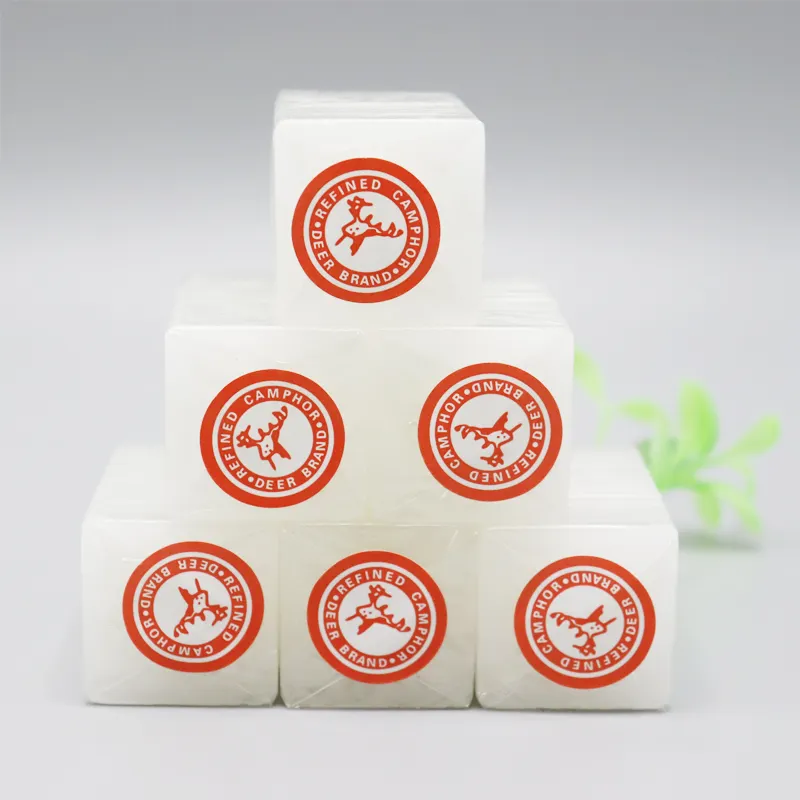 Karpoor pure & white Deer marque Utilisation religieuse Comprimés de camphre carrés raffinés en boîte boules de camphre