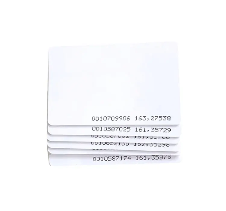 근접 카드 125KHz EM4100 TK4100 RFID 카드 18 ID 번호가있는 흰색 빈 카드