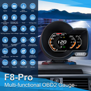 Multi função Auto calibre F8 Automotive HUD Head Up Display Carro Velocímetro OBD2 + GPS Gauge hud - Product Image 4