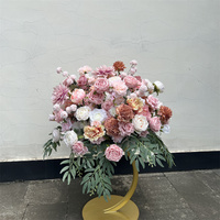 C-726 Bola Bunga Warna Pink Grosir 60cm 70cm Bola Bunga Pink Artifisial Dekorasi Centerpiece untuk Acara Pernikahan