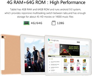 Tablette Tactile 10 Pouces 4G LTE Android 9.0 Certifié par Google GMS Tablette PC 64Go <span class=keywords><strong>4Go</strong></span> de RAM, Bluetooth, GPS, WiFi, Type C - Product Image 5