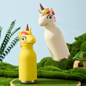 Tasse thermos sous vide pour enfants en acier inoxydable 316 Cartoon Dairy Unicorn Animal Head Design avec paille Bouteille d'eau pour enfants - Product Image 2