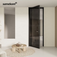 Offre Spéciale porte en verre en acier inoxydable rimadesio aluminium bord étroit verre argenté double porte et fenêtre en verre intérieur