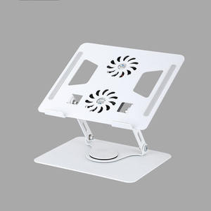 Support de tablette métallique rotatif à 360 degrés, réglable et ergonomique, avec ventilateurs de refroidissement intégrés pour un confort et une efficacité optimaux (vente en gros) - Product Image 2