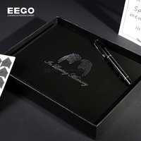 Libro de Condolencias de Cuero Premium con Logotipo en Lámina Plateada, Personalizable, para Servicios Funerarios