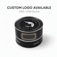 Boîte à caviar ronde de luxe vide en fer blanc de 1 kg avec impression offset et finition laquée, emballage cadeau de qualité alimentaire