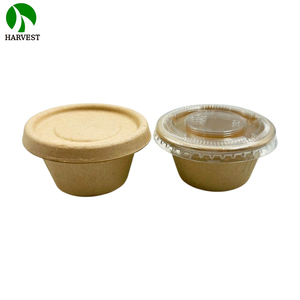 Vasos Redondos de Papel Kraft de 2 oz y 4 oz, Compostables, Desechables, para Salsas Picantes, con Tapa - Product Image 6