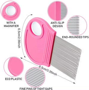 Peine para Eliminar Piojos de Mascotas NiBao con Lupa, Dientes de Metal Fino, Peine de Aseo para Mascotas, Peine de Limpieza para Perros y Gatos - Product Image 6