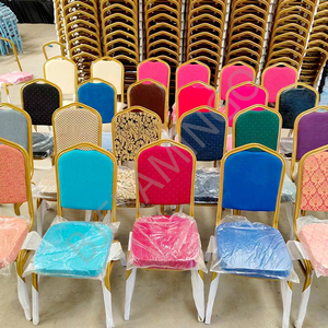 Nuevas sillas apilables para Hotel, marco dorado, sala de banquetes roja, silla para eventos, Bjflamingo, venta al por mayor, sillas para banquetes de Hotel para eventos - Product Image 2