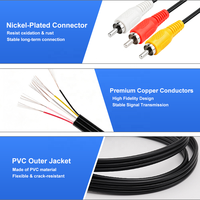 Kabel TV Komposit Audio Video AV 6,6FT Kompatibel untuk Genesis 1/Mega Drive 1