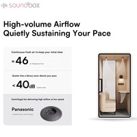 Cabine de travail insonorisée pour l'intimité en intérieur, cabine acoustique silencieuse, cabine téléphonique de bureau avec porte en verre
