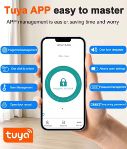 Glomarket Apartment Tuya WiFi Smart Handle <b>Lock</b> Biometric Fingerprint Keypad <b>Lock</b> APP Remote Access Home Security <b>Lock</b> - Product Image 2