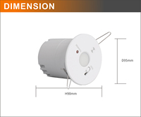 2025 daya panas LED lampu darurat Downlight 2W dengan 2 jam waktu darurat tertanam instalasi