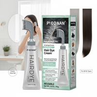 Kit de coloration capillaire en lotion, peigne magique, sans ammoniaque, sans PPD, formule semi-permanente à base de plantes naturelles, couleur longue durée, marque privée