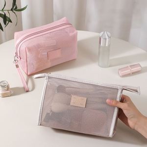 Bolsas de Cosméticos Transpirables con Cierre, Organizador de Maquillaje Ligero de Viaje, Bolsa de Aseo con Asa - Product Image 6
