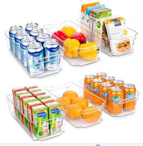A Set Of 6 Packs Kitchen Storage Containers Clear Refrigerator Organizer Transparent Fridge Organizer
