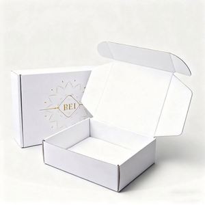 Customized Printed White Corrugated Board <b>Shipping</b> Packaging <b>Box</b> with Gold Embossing and Matt Lamination for Gift Packaging - Product Image 1