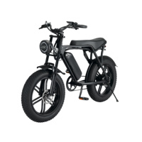 Vélo de montagne électrique V8 avec moteur à moyeu arrière, cadre en acier 3 vitesses, roues de 20 pouces, pneus 20x4 pouces, freins à disque, couple de 50-60 Nm, pour adultes