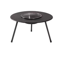 Ventes Flash : Table de cuisson moderne d'extérieur, portable, sans fumée, pour camping, pique-nique et repas en plein air, avec gril et foyer au charbon de bois