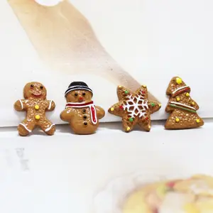 圣诞树姜饼人雪花树脂护身符粘液填充玩具屋Diy工艺手机套冰箱钥匙扣装饰