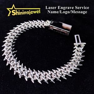 10mm gai spicky chuỗi Cuba liên kết chuỗi moissanite Cuban Vòng đeo tay vòng cổ tùy chỉnh hip hop kim cương Cuba liên kết - Product Image 3