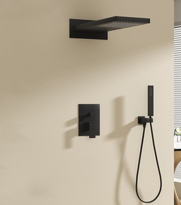 Ensemble de <span class=keywords><strong>douche</strong></span> encastré KD-05RS-B Nordic pour la maison, 2 modes de jet, <span class=keywords><strong>douche</strong></span> pluie, couleur noire, économiseur d'eau - Product Image 1