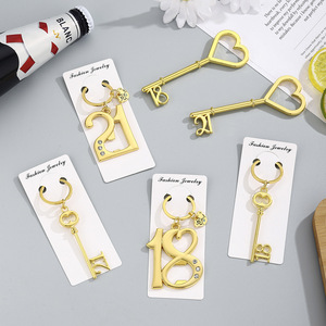 Creative Digital Keychain Bottle Opener Zinc Alloy Beer Opener Pendant Party <b>Gift</b> - Product Image 1