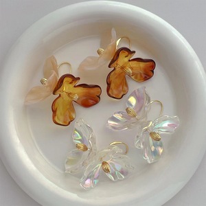 Venta al por mayor moda señoras tendencia pendientes Retro exagerado transparente acrílico joyería flor pendientes - Product Image 2