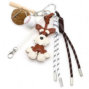 DIY Luxury Cartoon Schnauzer PU Leather Car Keychain for Women's Handbag High Quality Dog <b>Bag</b> <b>Charms</b> - Product Image 1