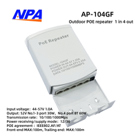Extensor PoE para Exteriores 10/100/1000 Mbps, Extensor de Red Gigabit de 5 Puertos para Exteriores, 30 W con VLAN para Switch Ethernet/Cámara IP
