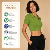 Crop top personnalisé pour femme, pull style Y2K, pull en tricot pour femme avec col rabattu