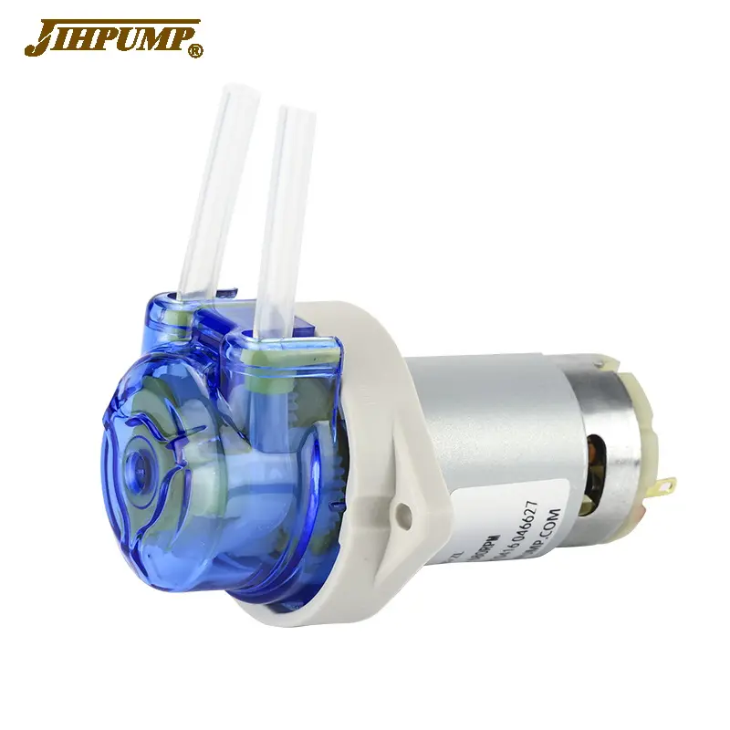 JIHPUMP Mini pompe péristaltique à petit tube, moteur 12V 24vdc, 270ml, remplissage d'eau liquide, pompes de dosage et de distribution